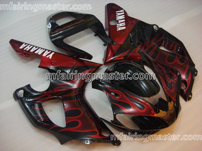 (image for) Fit for Yamaha YZF 1000 R1 2000 2001 fairing kit injection molding Red flame black