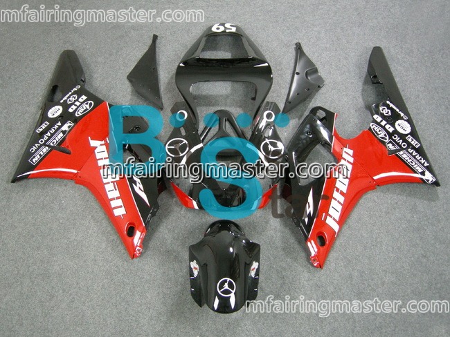 (image for) Fit for Yamaha YZF 1000 R1 2000 2001 fairing kit injection molding Jordan red black