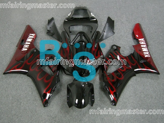 (image for) Fit for Yamaha YZF 1000 R1 2000 2001 fairing kit injection molding Red flame black