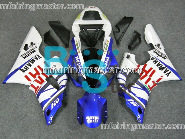 (image for) Fit for Yamaha YZF 1000 R1 2000 2001 fairing kit injection molding Fiat blue white