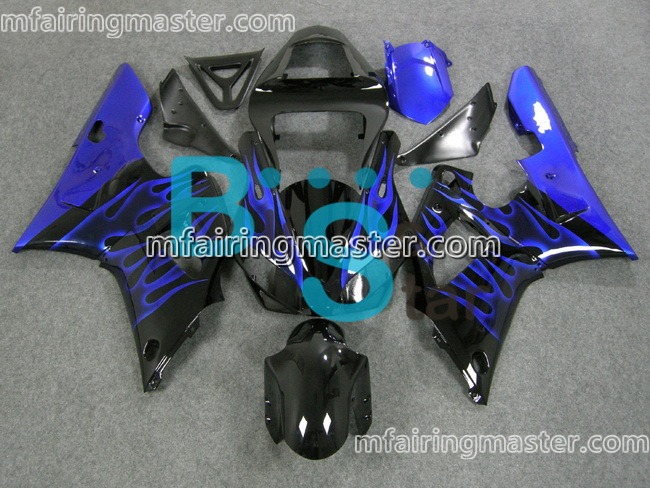 (image for) Fit for Yamaha YZF 1000 R1 2000 2001 fairing kit injection molding Blue flame black