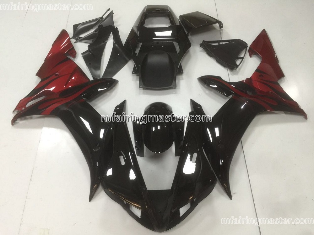 (image for) Fit for Yamaha YZF 1000 R1 2002 2003 fairing kit injection molding Black red