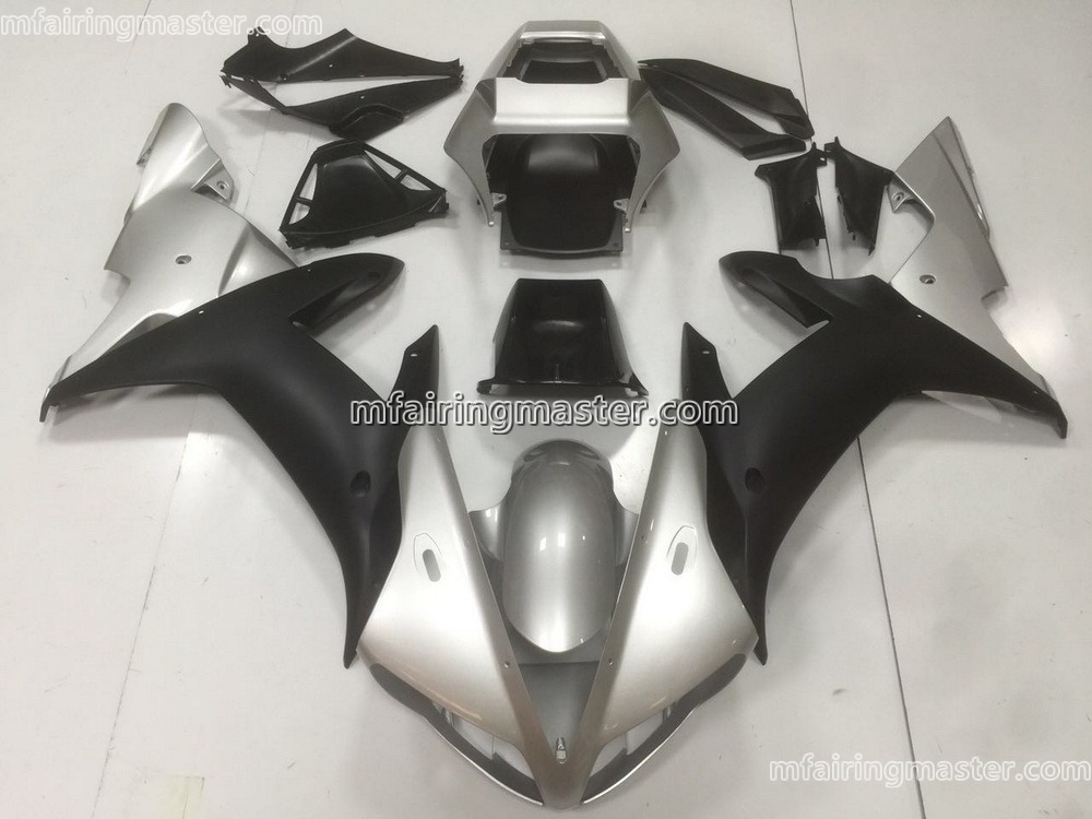 (image for) Fit for Yamaha YZF 1000 R1 2002 2003 fairing kit injection molding Silver black