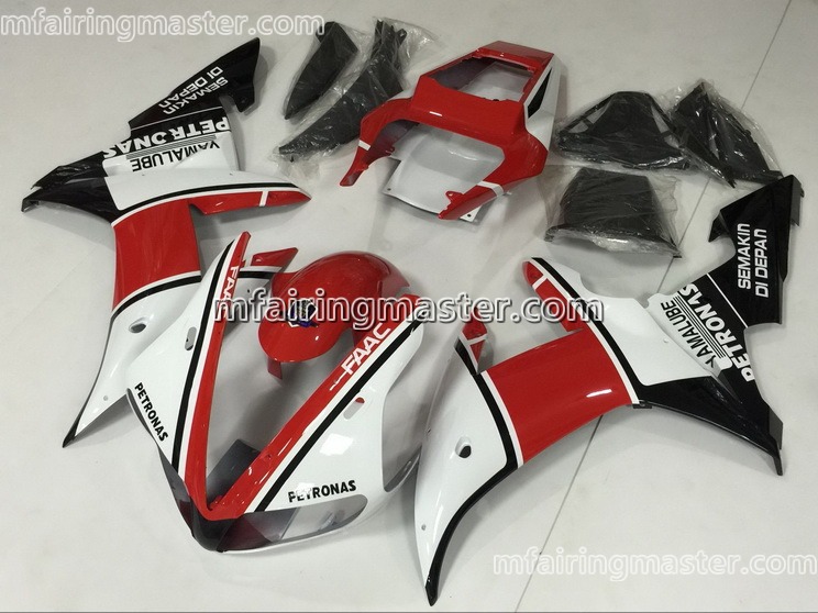 (image for) Fit for Yamaha YZF 1000 R1 2002 2003 fairing kit injection molding Petronas white red