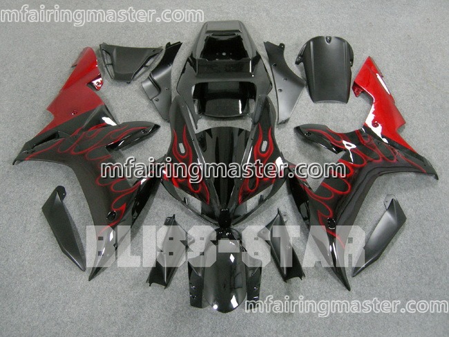 (image for) Fit for Yamaha YZF 1000 R1 2002 2003 fairing kit injection molding Red flame black