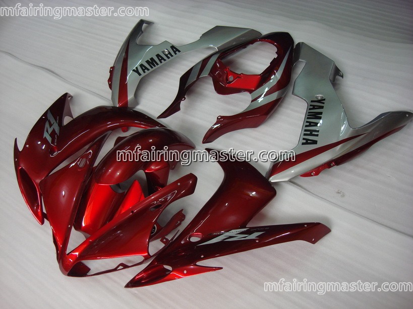 (image for) Fit for Yamaha YZF 1000 R1 2004 2005 2006 fairing kit injection molding Silver red