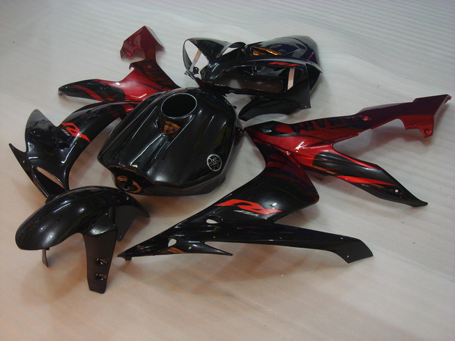 (image for) Fit for Yamaha YZF 1000 R1 2004 2005 2006 fairing kit injection molding Black red
