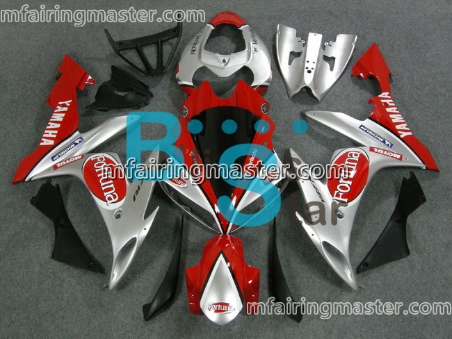 (image for) Fit for Yamaha YZF 1000 R1 2004 2005 2006 fairing kit injection molding Fortuna silver red