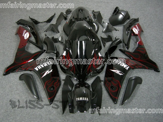 (image for) Fit for Yamaha YZF 1000 R1 2007 2008 fairing kit injection molding Red flame black