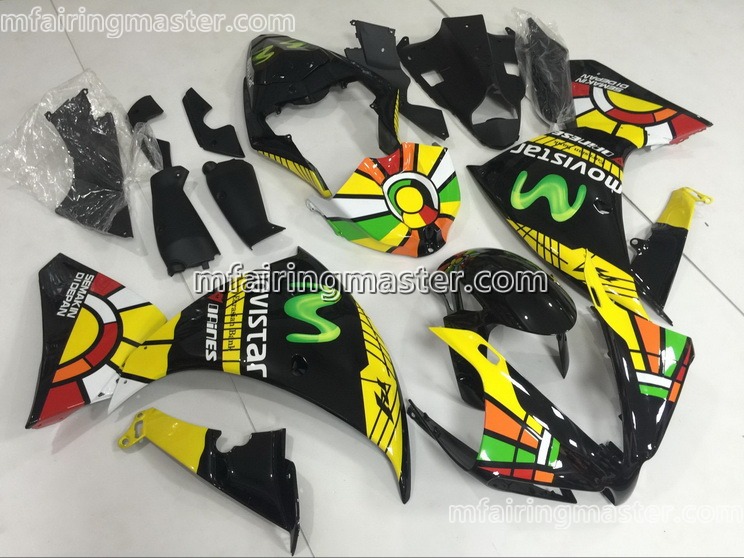 (image for) Fit for Yamaha YZF 1000 R1 2013 2014 fairing kit injection molding Movistar black yellow