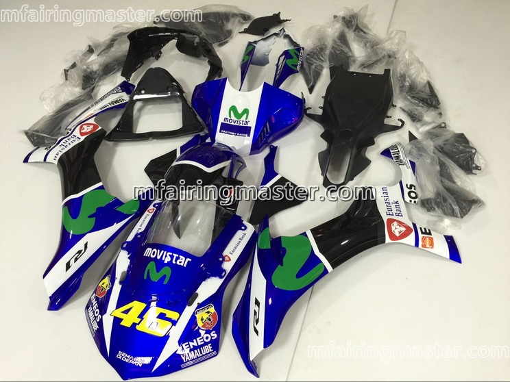 (image for) Fit for Yamaha YZF 1000 R1 2015 2016 2017 fairing kit injection molding 46 movistar blue black