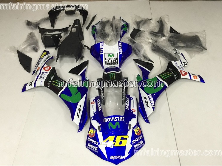 (image for) Fit for Yamaha YZF 1000 R1 2015 2016 2017 fairing kit injection molding 46 movistar white