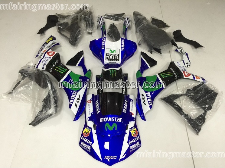 (image for) Fit for Yamaha YZF 1000 R1 2015 2016 2017 fairing kit injection molding Movistar white blue