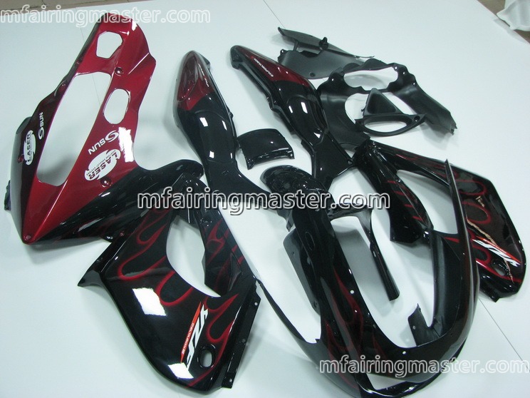(image for) Fit for Yamaha YZF 1000R Thunderace 1997 1998 1999 2000 2001 2002 2003 2004 2005 2006 2007 fairing kit Red flame black