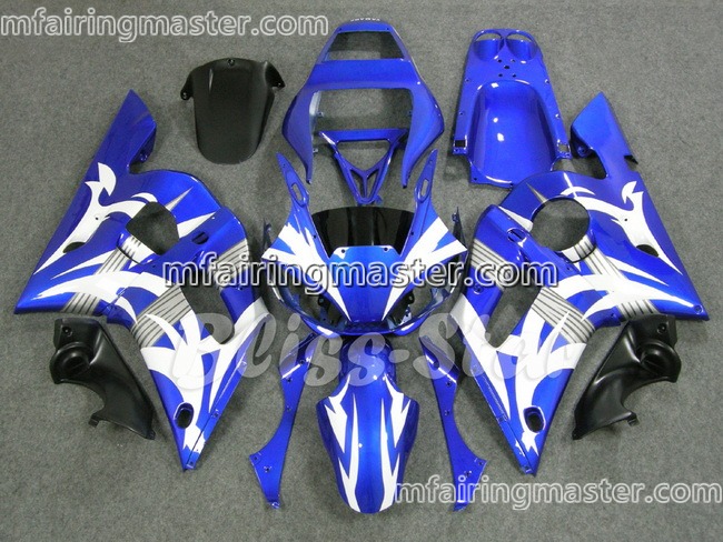 (image for) Fit for Yamaha YZF 600 R6 1998 1999 2000 2001 2002 fairing kit injection molding White blue