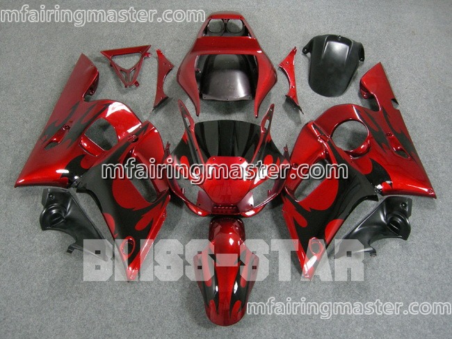 (image for) Fit for Yamaha YZF 600 R6 1998 1999 2000 2001 2002 fairing kit injection molding Red black