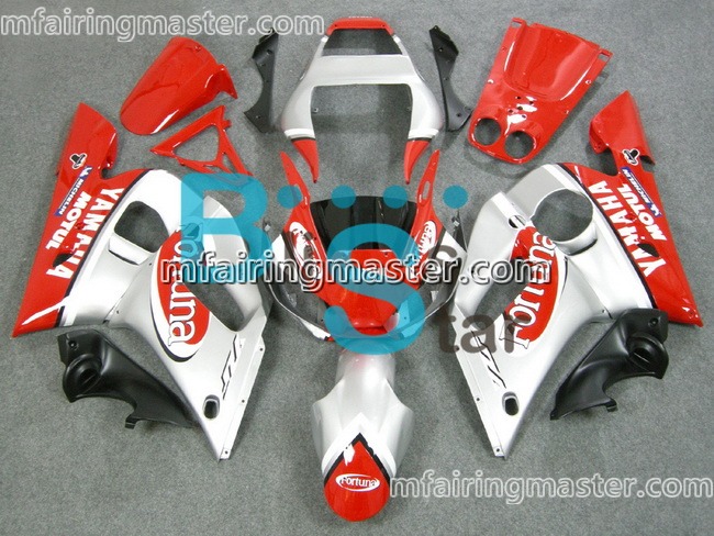 (image for) Fit for Yamaha YZF 600 R6 1998 1999 2000 2001 2002 fairing kit injection molding Fortuna silver red