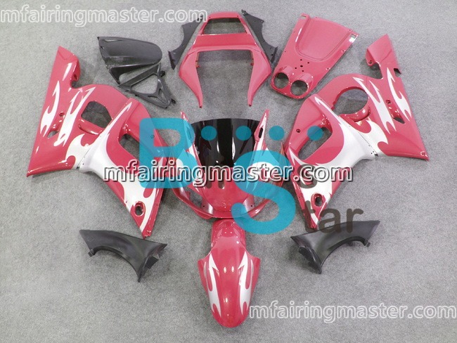 (image for) Fit for Yamaha YZF 600 R6 1998 1999 2000 2001 2002 fairing kit injection molding Red silver