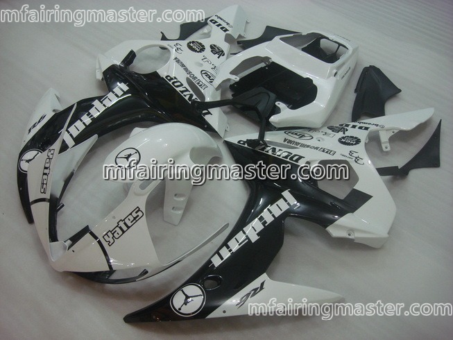(image for) Fit for Yamaha YZF 600 R6 2003 2004 2005 fairing kit injection molding Jordan white black - Click Image to Close
