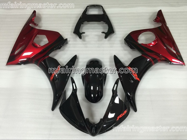 (image for) Fit for Yamaha YZF 600 R6 2003 2004 2005 fairing kit injection molding Red black