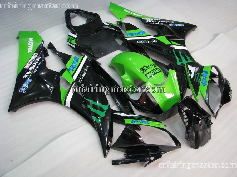 (image for) Fit for Yamaha YZF 600 R6 2006 2007 fairing kit injection molding Monster green black