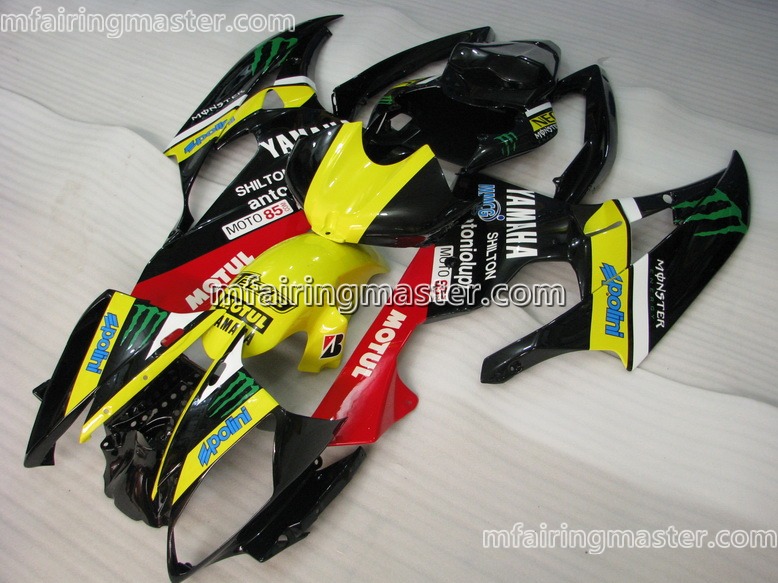 (image for) Fit for Yamaha YZF 600 R6 2006 2007 fairing kit injection molding Motul yellow black