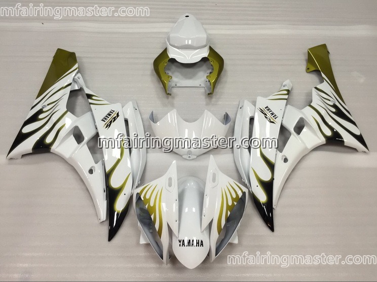 (image for) Fit for Yamaha YZF 600 R6 2006 2007 fairing kit injection molding Flame white