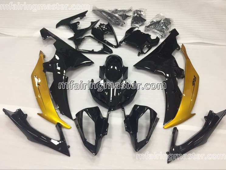 (image for) Fit for Yamaha YZF 600 R6 2008 2009 2010 2011 2012 2013 2014 2015 2016 fairing kit injection molding Black golden