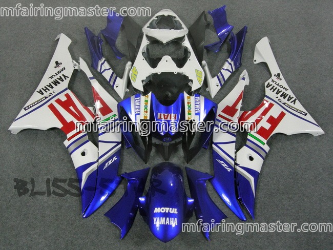 (image for) Fit for Yamaha YZF 600 R6 2008 2009 2010 2011 2012 2013 2014 2015 2016 fairing kit injection molding Fiat blue white