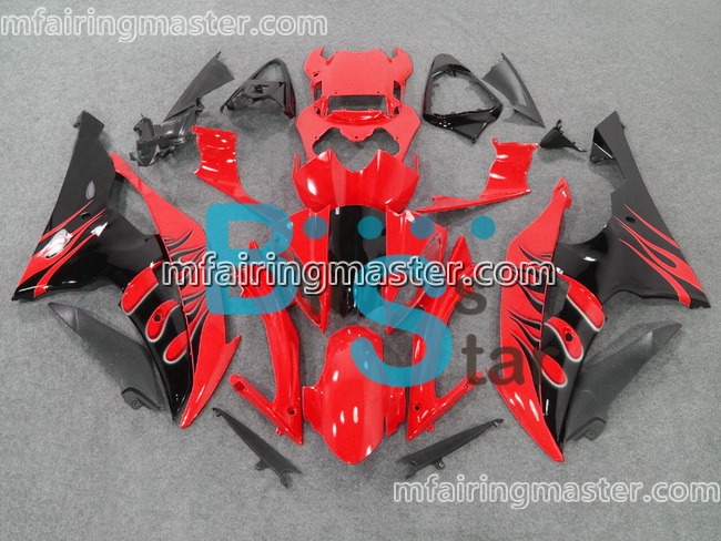 (image for) Fit for Yamaha YZF 600 R6 2008 2009 2010 2011 2012 2013 2014 2015 2016 fairing kit injection molding Red flame black