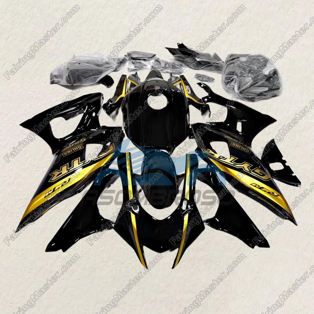 (image for) Fairing kit fit for Yamaha YZF R7 2022 2023 black golden 108 - Click Image to Close